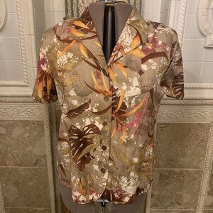 Alfred Dunner. Size 14. Aloha Hawaiian Short Sleeve. No Tuck. Shirt. B85.